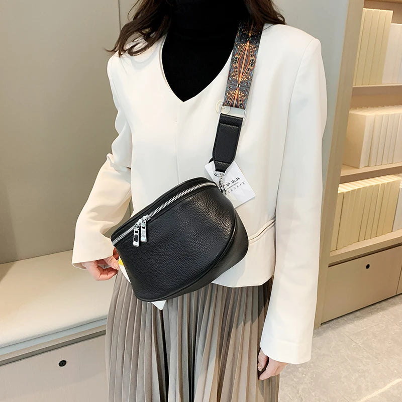 Sac banane femme chic authentique en cuir