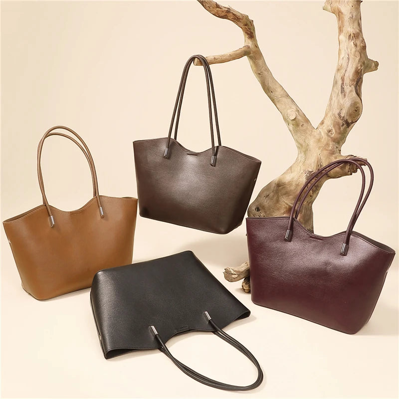 Sac cabas en cuir  souple femme Burgundy-Noir-Café-Marron-ShopGET® 