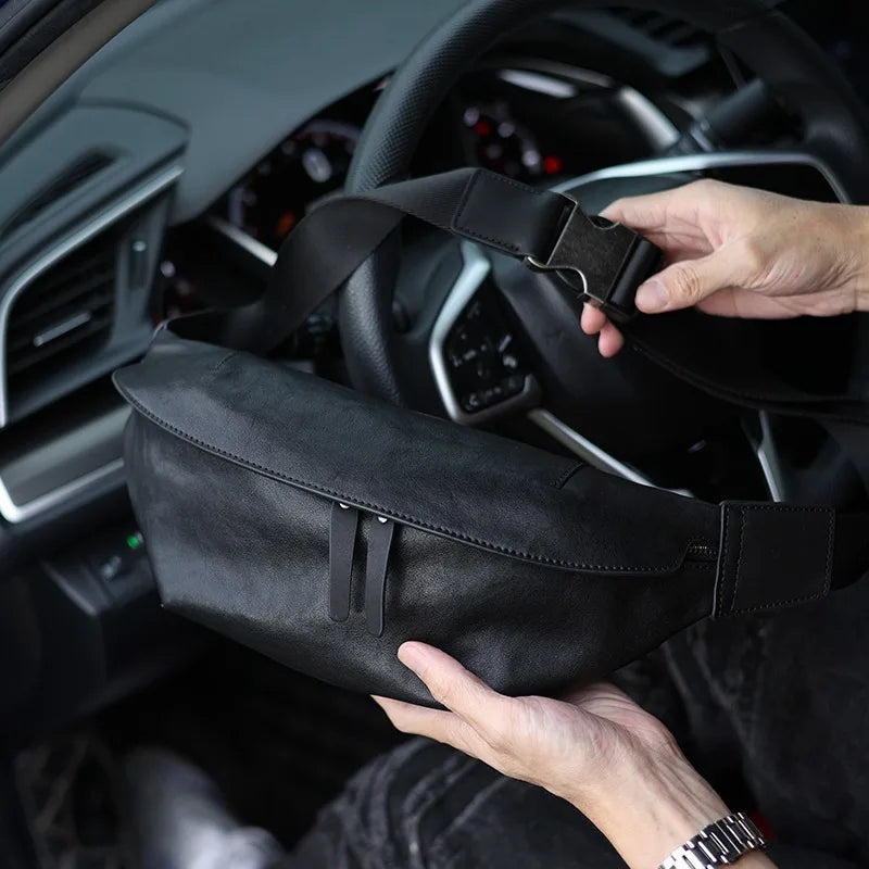 Sac banane imperméable en cuir pour homme - ShopGET®