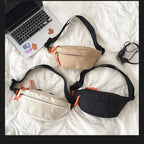 Sac banane blanc en tissu pour homme