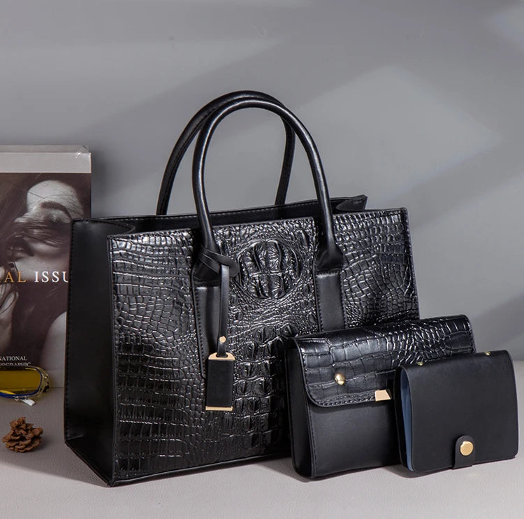 Sac cabas noir traveasy Vintage en cuir Marron-Noir-Rouge-ShopGET® 