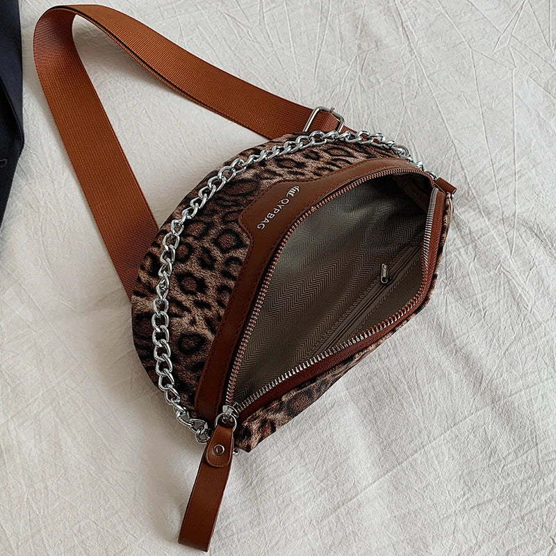 Sac banane léopard voyage à chaine