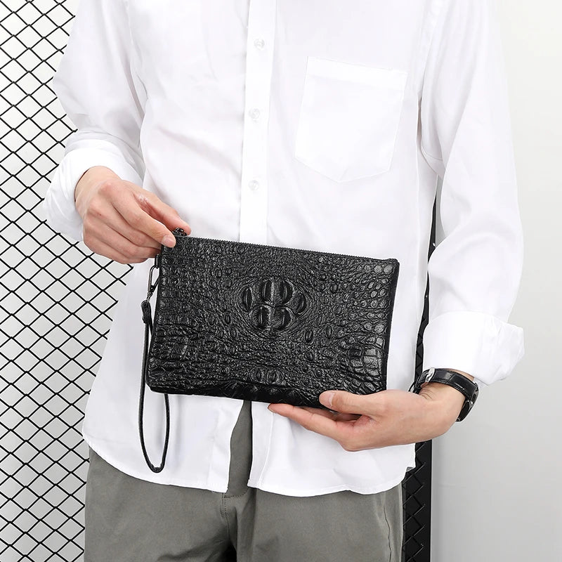 Pochette homme plat en cuir de haut qualité A / 24cm x 16cm x 2cm-B / 24cm x 16cm x 2cm-C / 24cm x 16cm x 2cm-D / 24cm x 16cm x 2cm-ShopGET® 