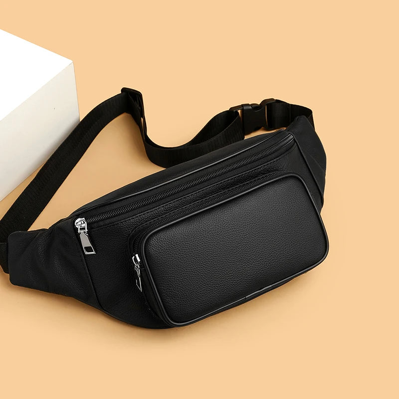 Sac banane homme cuir noir - ShopGET®