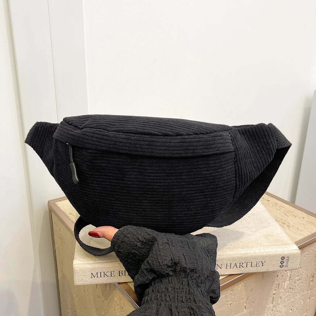 Sac banane velours beige pour femme - ShopGET®