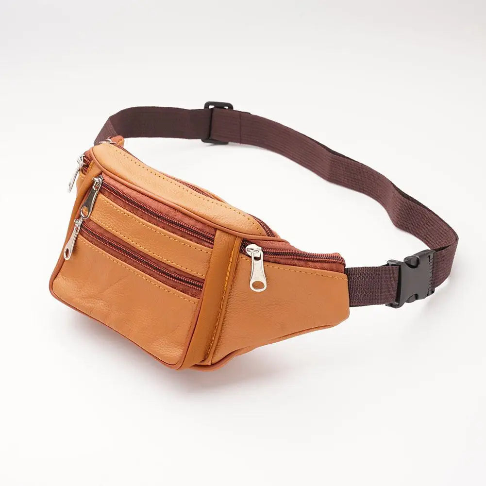 Sac banane en cuir doré jaune