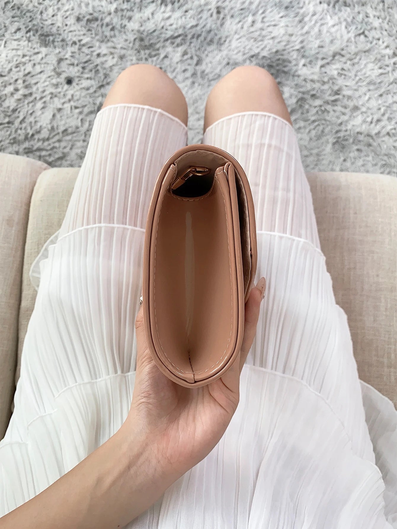 Pochette femme bandoulière minimaliste Kaki-Noir-Blanc-ShopGET® 