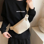 Sac banane en cuir argent femme