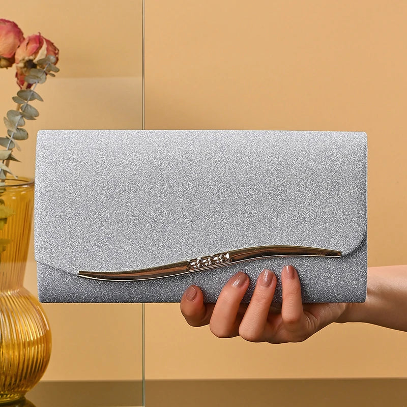 Pochette femme luxe de soirée Blanc-Dorée-Noir-Argent-ShopGET® 