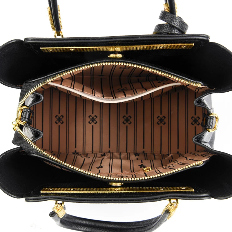 Sac cabas en cuir noir Rouge-Noir-Beige-Kaki-ShopGET® 