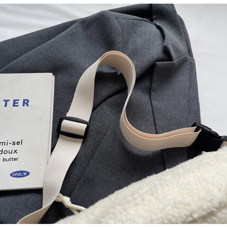 Grand sac banane velours pour femme