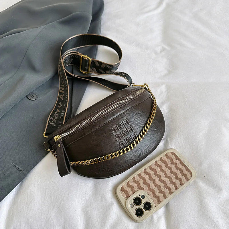 Sac banane femme chic solide avec chaine