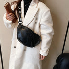 Grand sac banane en cuir tendance
