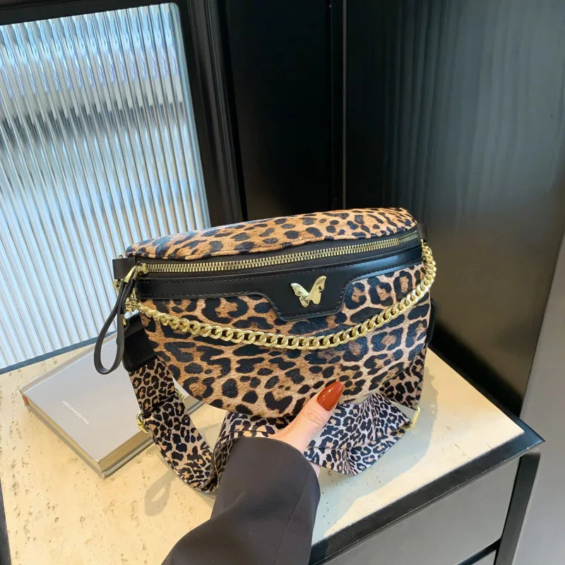 Sac banane léopard avec chaine