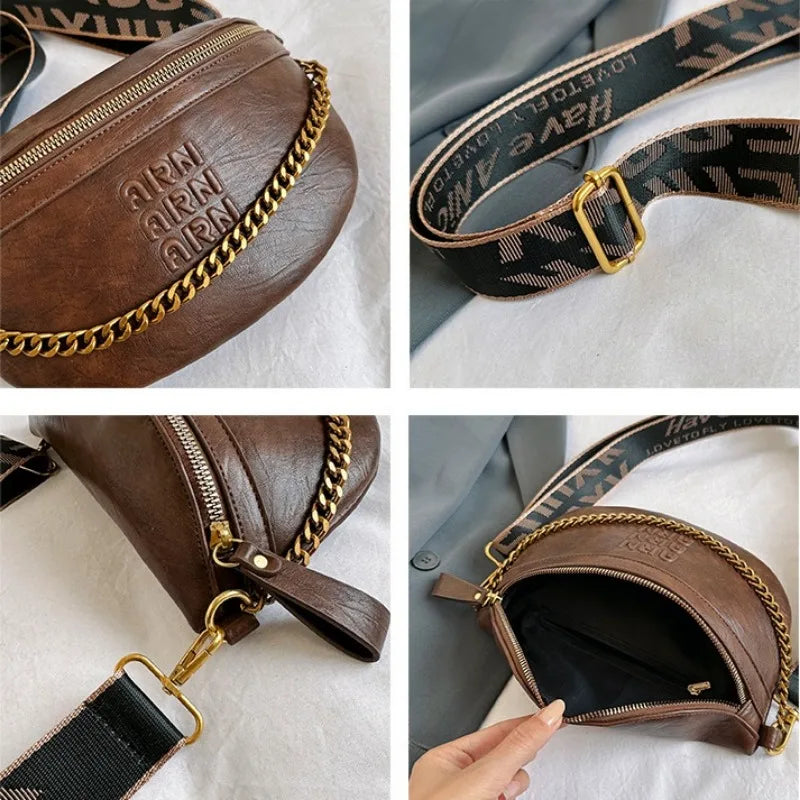 Sac banane femme chic solide avec chaine