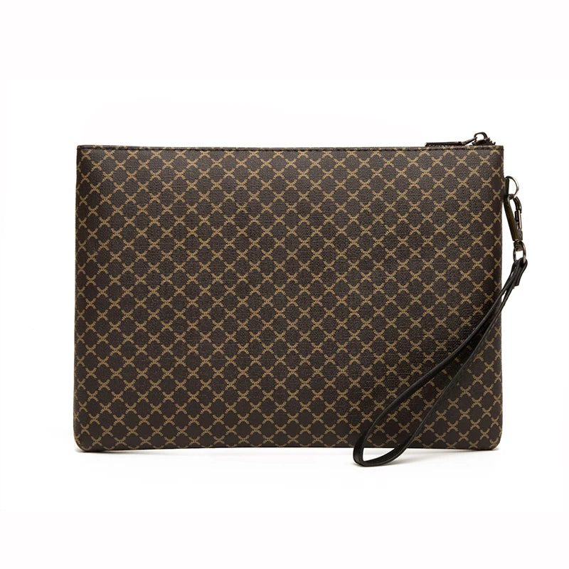 Pochette homme temps moderne en cuir Noir / 15cm x 24cm x 2cm-Noir / 19cm x 27cm x 2cm-ShopGET® 