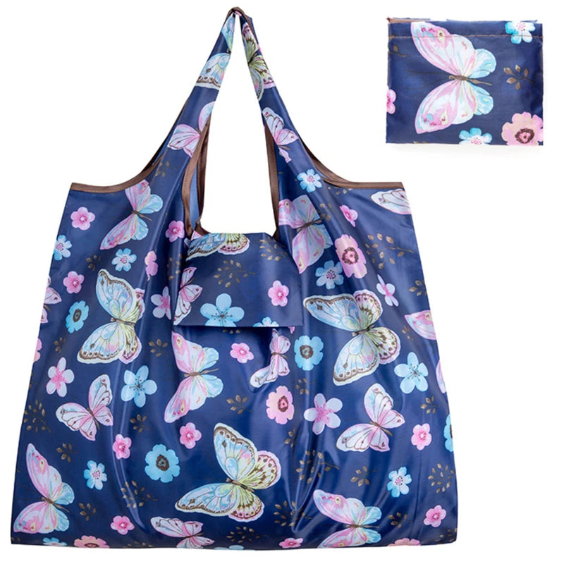 Sac de courses réutilisable avec motifs floral Papillon-ShopGET® 