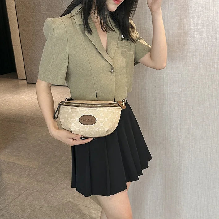 Sac banane femme chic déco géométrique & lettre