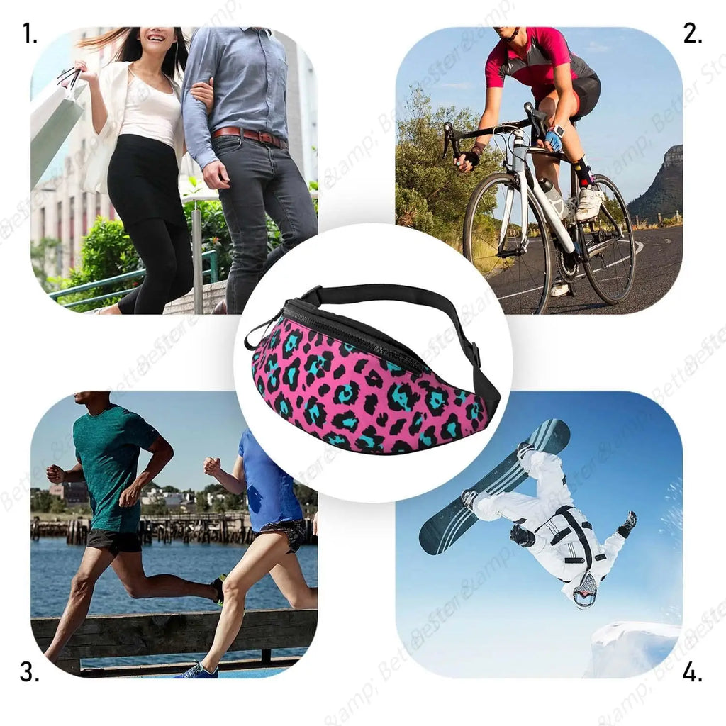 Sac banane léopard multicolore homme et femme