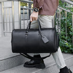 Sac weekend femme en cuir solide et premium Noir-ShopGET® 