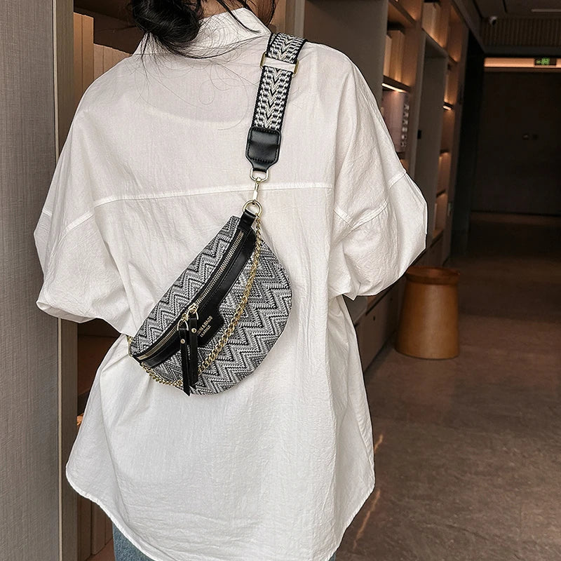 Sac banane en cuir ethnique boho plage