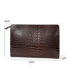 Pochette homme de luxe en cuir Noir-Marron-ShopGET® 