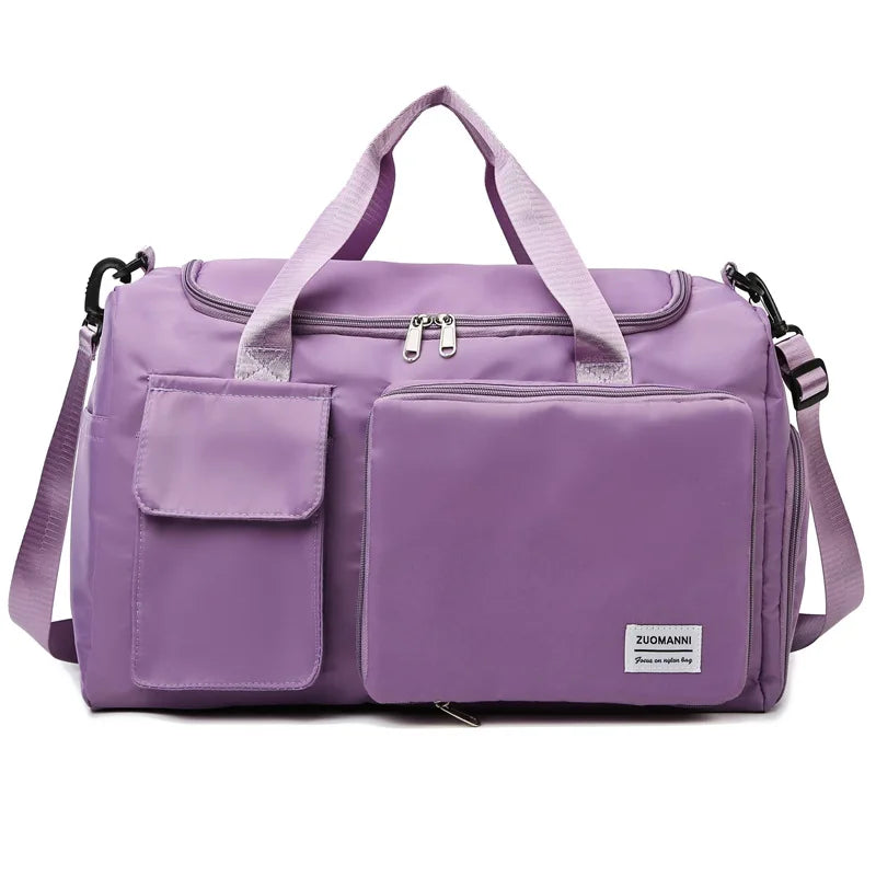 Sac weekend femme multipoches Lavender-Noir-Vert-Bleu-Rose-Pourpre-Gris-ShopGET® 