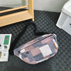 sac banane femme tendance denim plaid