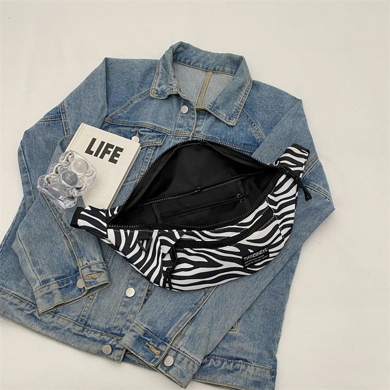 Sac banane léopard anti-vol en toile