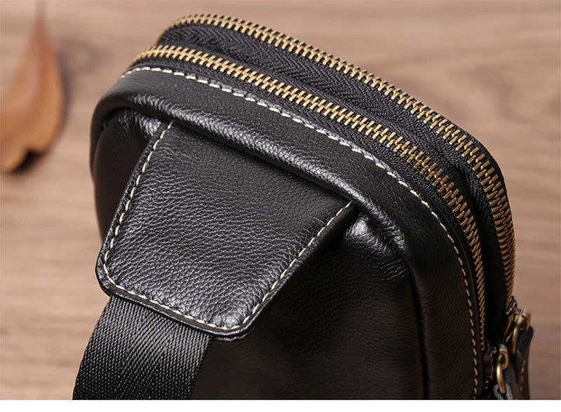 Petit sac banane  cuir peau de vache homme - ShopGET®