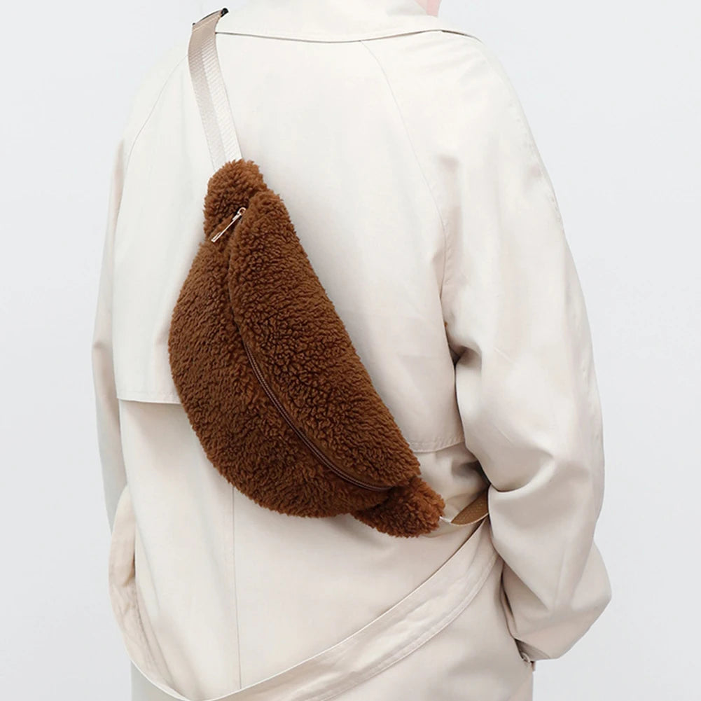 Sac banane velours marron