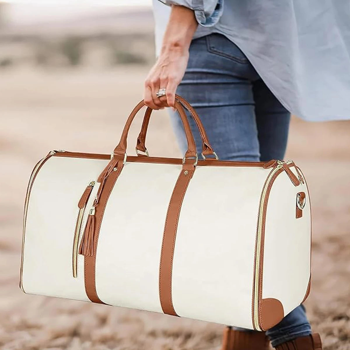 Sac weekend homme de luxe tendance Noir-Blanc-Rose-ShopGET® 