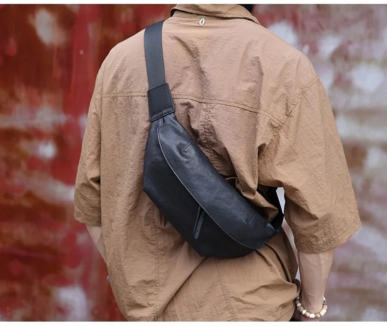 Sac banane imperméable en cuir pour homme - ShopGET®