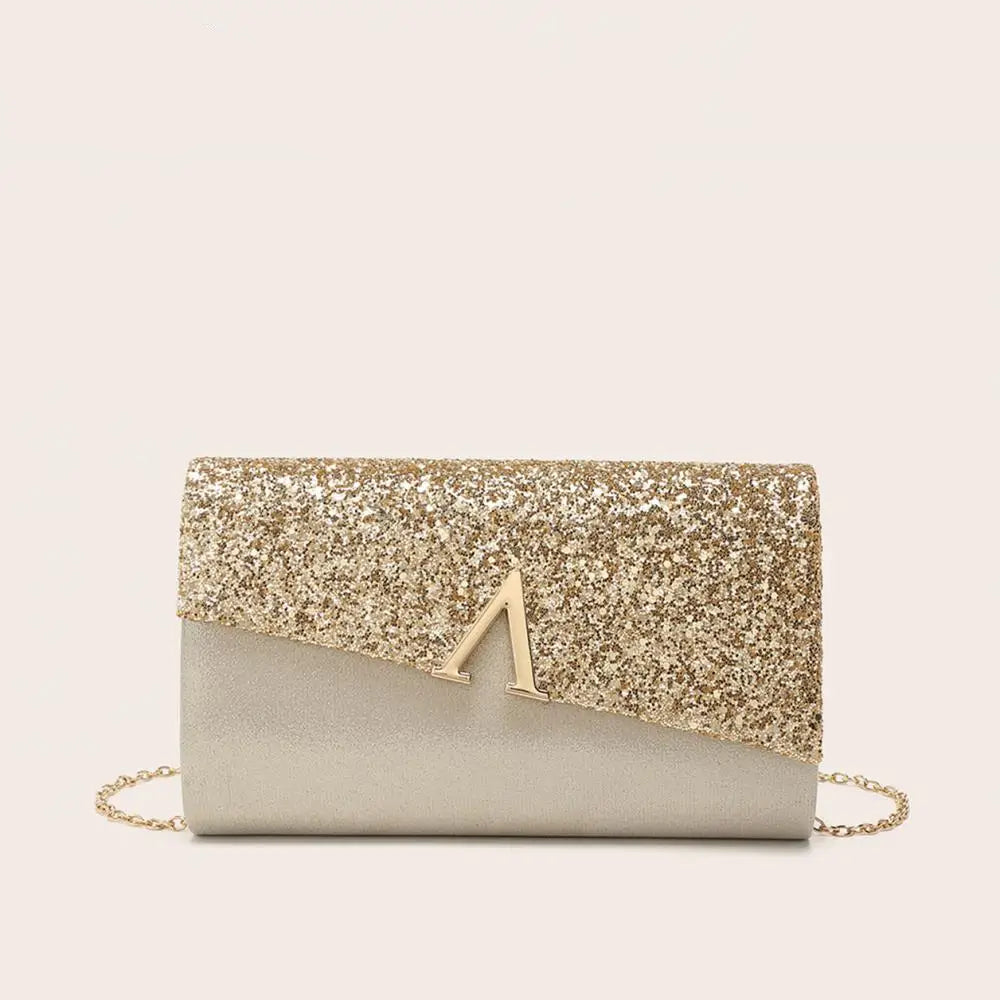 Pochette femme or en forme d'enveloppe champagne / 23 x 6 x 14cm-Argent / 23 x 6 x 14cm-Dorée / 23 x 6 x 14cm-ShopGET® 