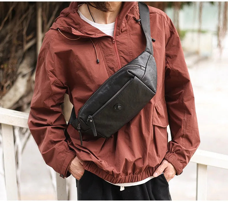 Sac banane homme rectangulaire en cuir - ShopGET®