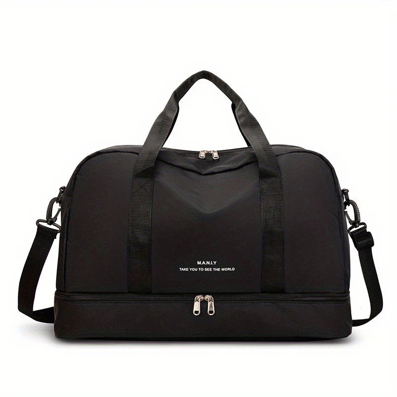 Sac weekend femme pas cher avec bandoulière Vert-Noir-ShopGET® 