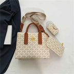 Sac cabas de haute qualité + portefeuilles Marron / 29x23x10cm-Blanc / 29x23x10cm-ShopGET® 