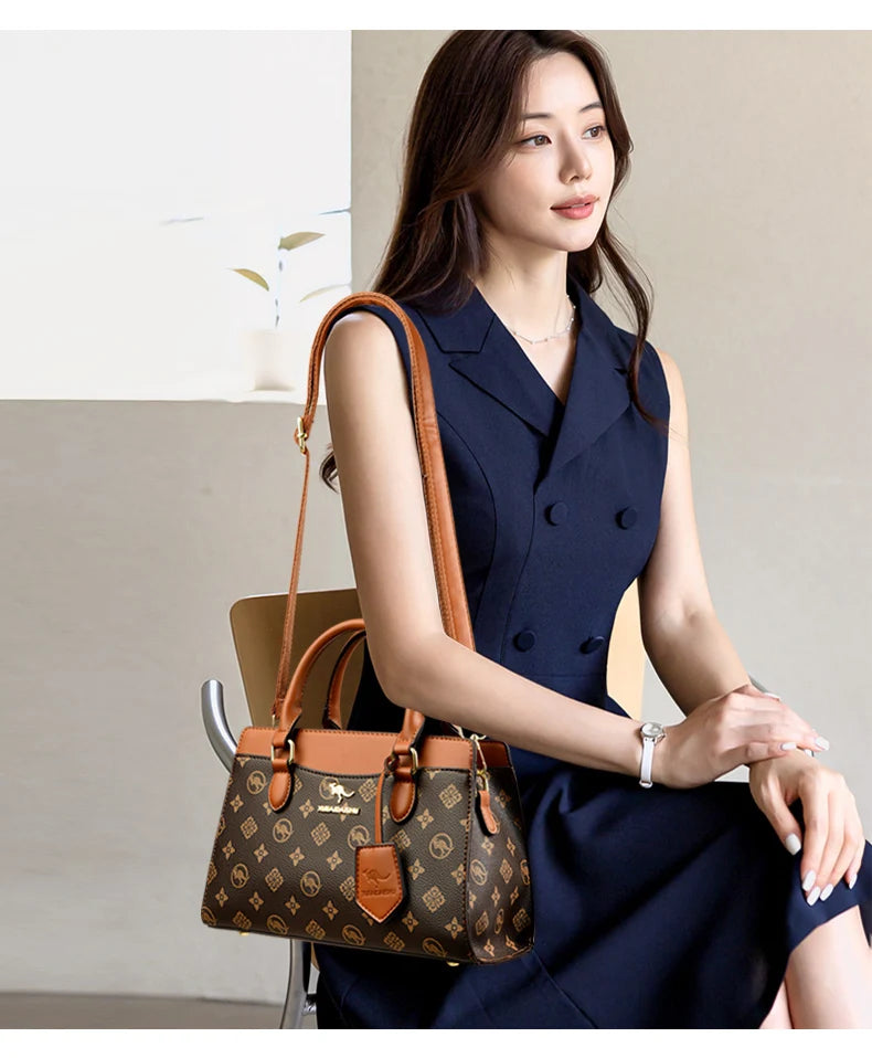 Sac cabas cuir tendance pour femme Marron-Rouge-Jaune-Apricot-ShopGET® 