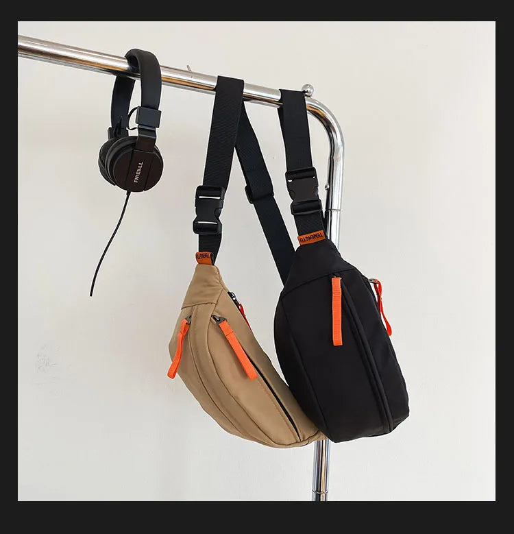 Sac banane blanc en tissu pour homme