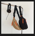 Sac banane blanc en tissu pour homme