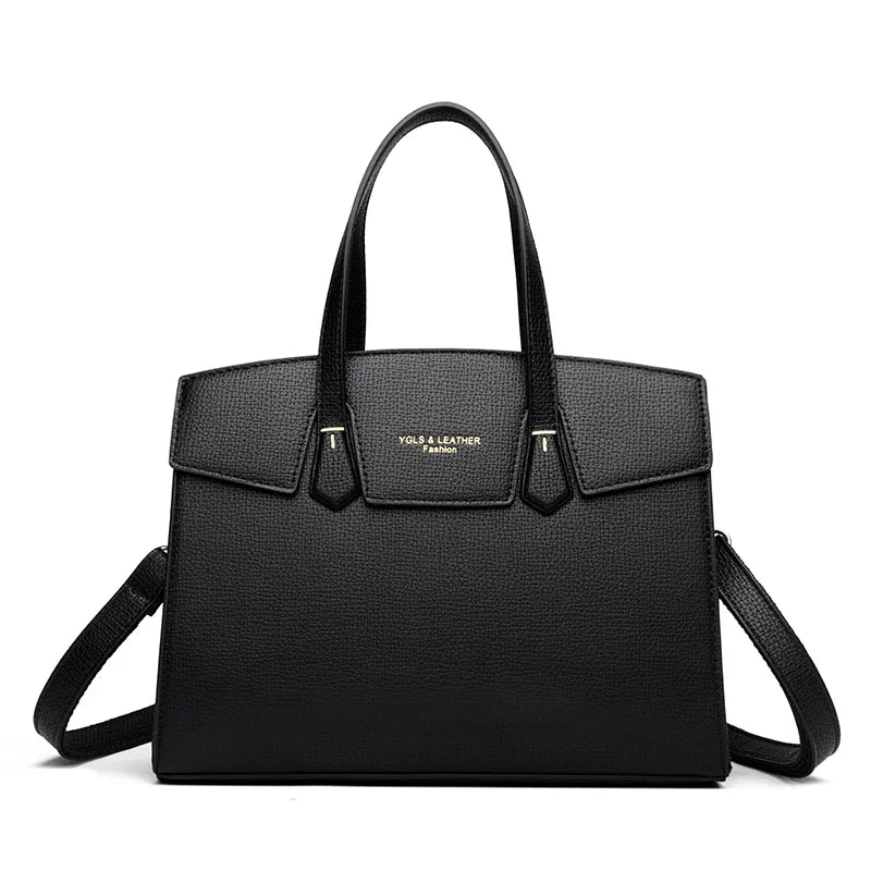 Sac cabas en cuir marron Burgundy-Noir-Apricot-Gris-Marron-ShopGET® 