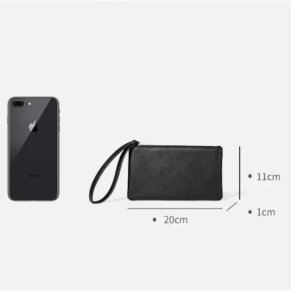 Pochette femme cuir noir Noir / 20cmx1cmx11cm-ShopGET® 