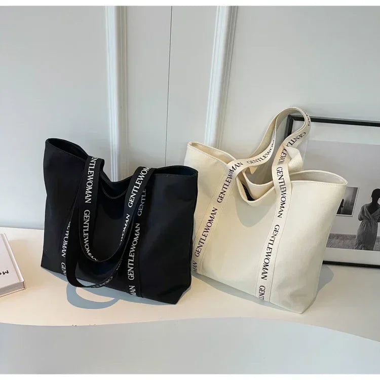 sac cabas tissu femme Noir-Beige-ShopGET® 