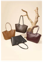 Sac cabas en cuir  souple femme Burgundy-Noir-Café-Marron-ShopGET® 