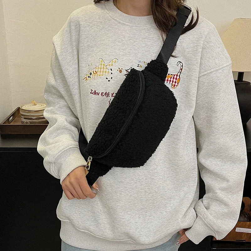 Sac banane velours moumoute de luxe