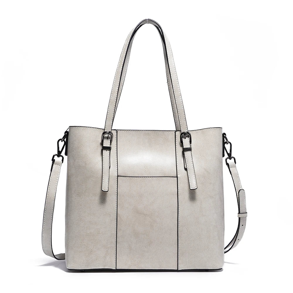 Sac cabas noir large capacité pour femme Bleu-Orange-Vert-Rouge-Beige-Noir-Marron-ShopGET® 