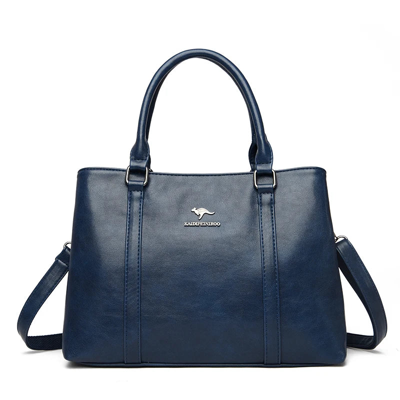 Sac cabas en cuir à bandoulière pour femme Jaune-Bleu-Wine Rouge-Noir-Pourpre-Gris-ShopGET® 