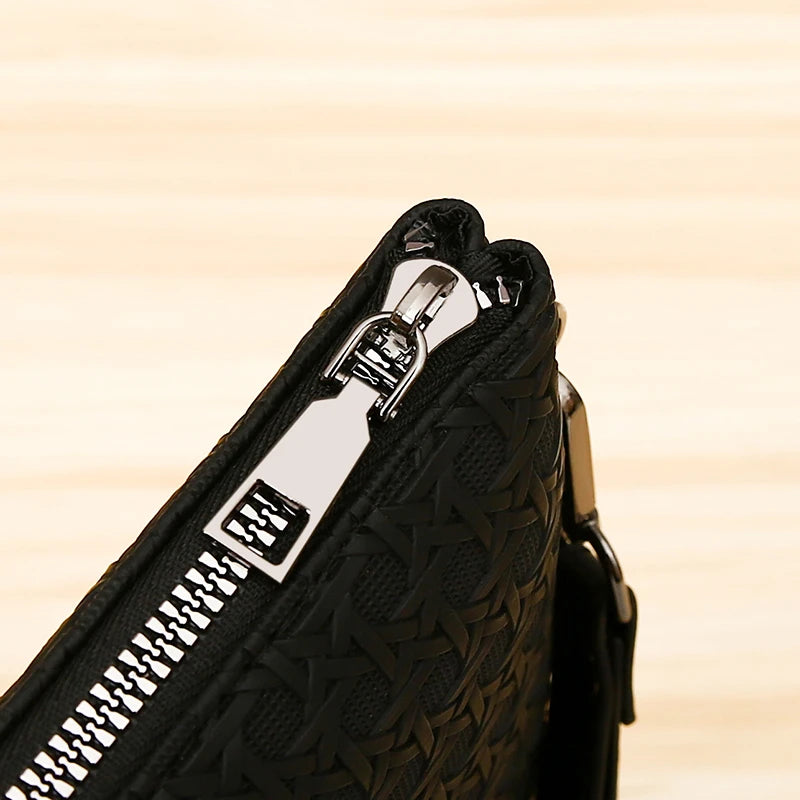 Pochette homme tigre en cuir Noir / 18cm x 23cm x 3cm-Noir / 15cm x 23cm x 3cm-ShopGET® 