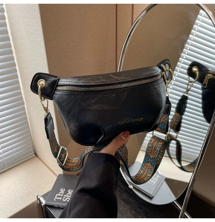 Sac banane en cuir artificiel femme