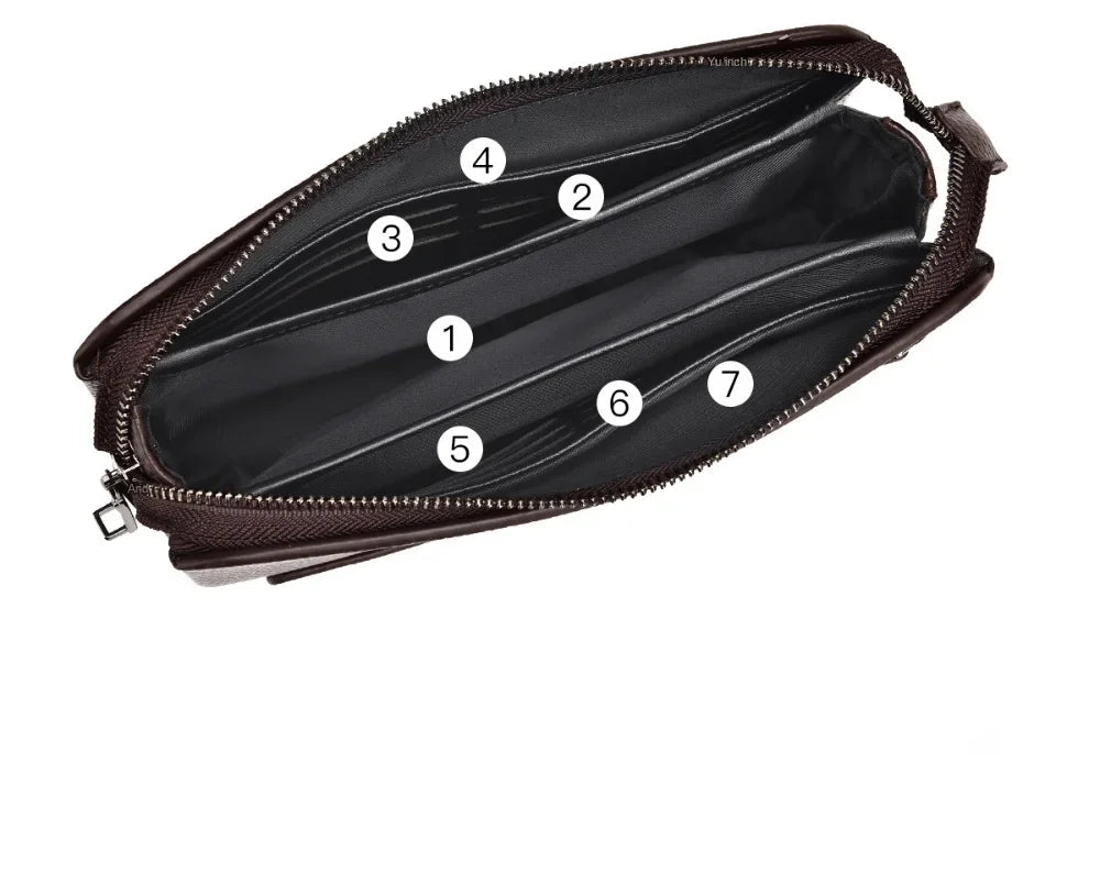 Pochette homme original en matériaux nobles 23 x 4 x 14cm / Noir-23 x 4 x 14cm / Marron-ShopGET® 